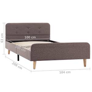 Rám postele taupe textil 100 x 200 cm - obrázek 8