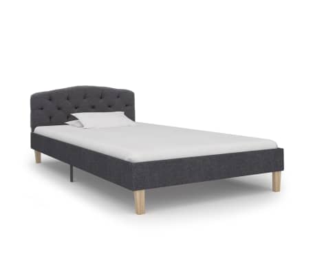 vidaXL Рамка за легло, тъмносива, текстил, 100x200 см
