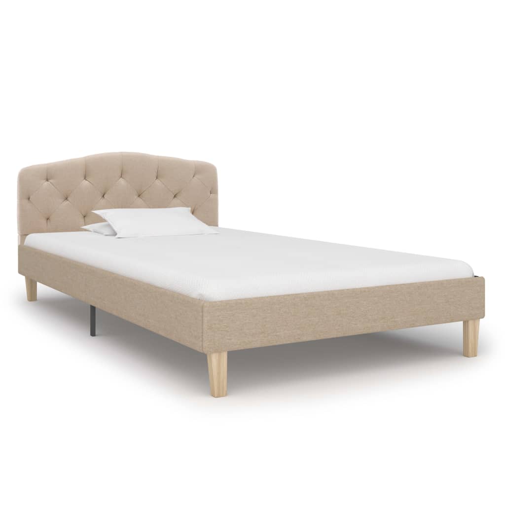 

vidaXL Bedframe stof beige 90x200 cm