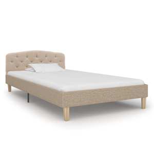 vidaXL Bedframe stof beige 100x200 cm