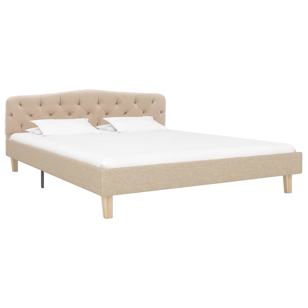 vidaXL Estructura de cama de tela beige 140x200 cm