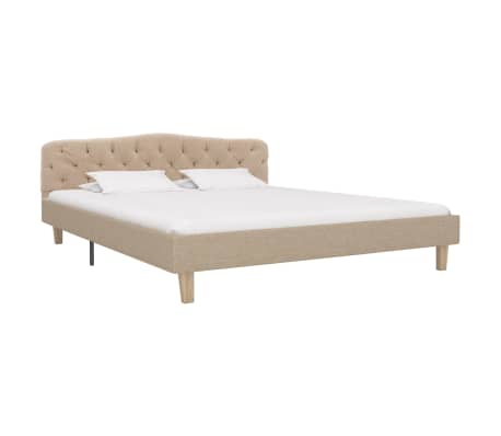 vidaXL Cadre de lit Beige Tissu 160 x 200 cm