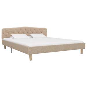 vidaXL Lovos rėmas, smėlio spalvos, 160x200cm, audinys