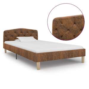 vidaXL voodiraam ilma madratsita pruun kunstseemisnahast 90 x 200 cm