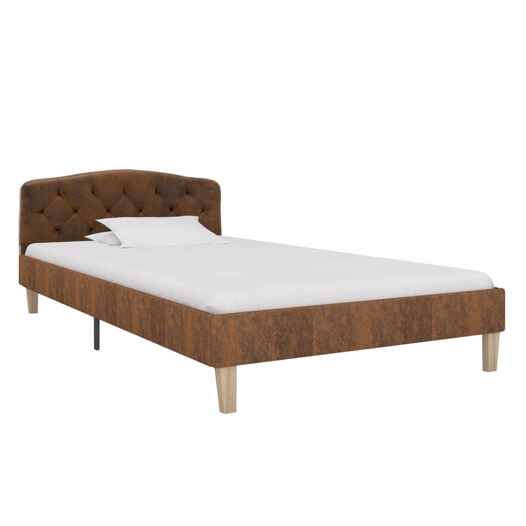 

vidaXL Bedframe kunstsuède bruin 100x200 cm