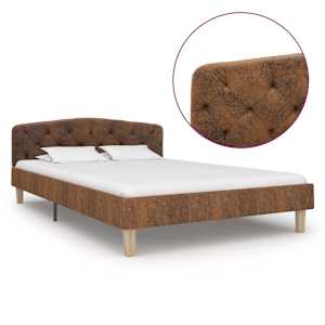 Posteljni okvir rjav iz umetnega semiš usnja 120x200 cm