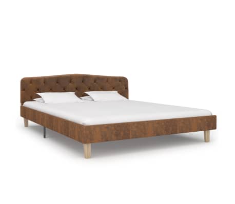 vidaXL Bedframe kunstsuède bruin 140x200 cm