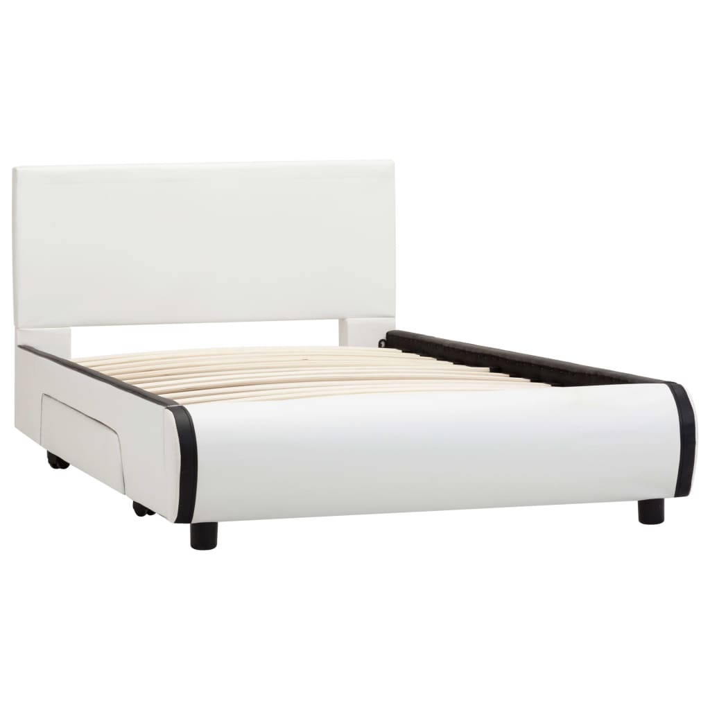 

vidaXL Bedframe met lades kunstleer wit 90x200 cm