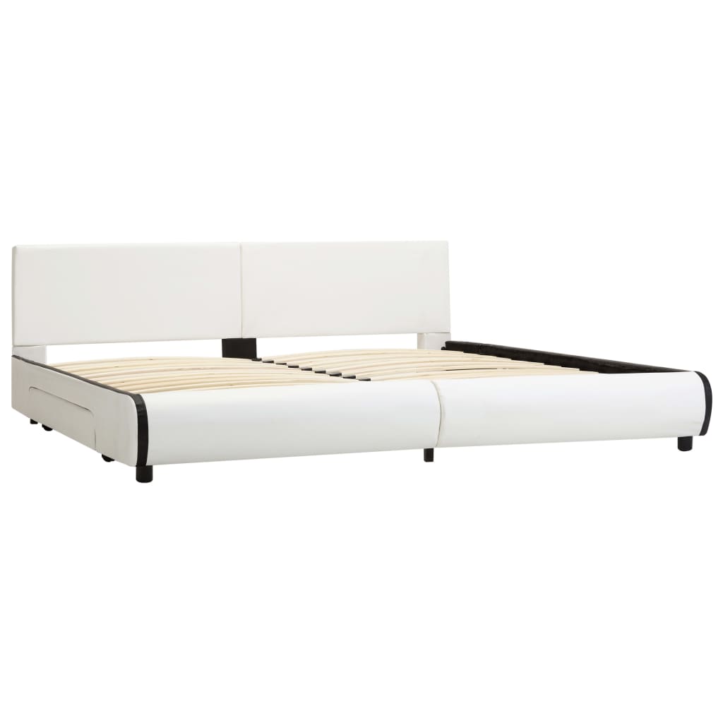 vidaXL Bedframe met lades kunstleer wit 180x200 cm