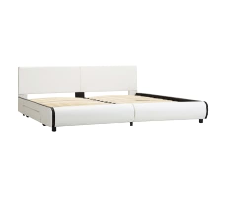 vidaXL Bedframe met lades kunstleer wit 180x200 cm