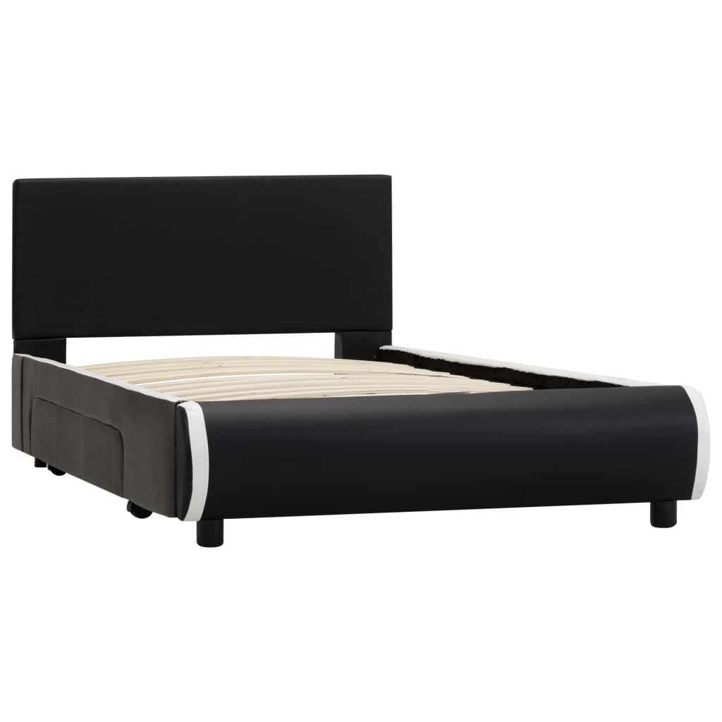 

vidaXL Bedframe met lades kunstleer zwart 90x200 cm