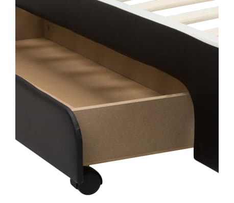 vidaXL Polsterbett 2 Schubladen Schwarz 100x200cm Kunstleder Bett
