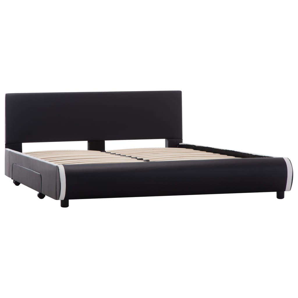 

vidaXL Bedframe met lades kunstleer zwart 120x200 cm