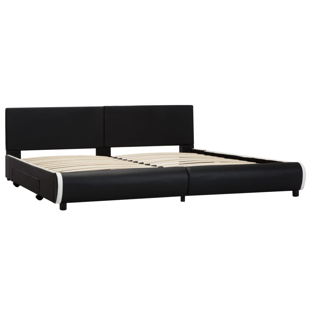 

vidaXL Bedframe met lades kunstleer zwart 180x200 cm