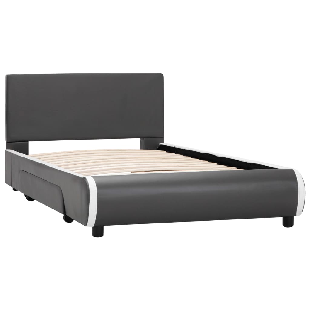 

vidaXL Bedframe met lades kunstleer antraciet 90x200 cm