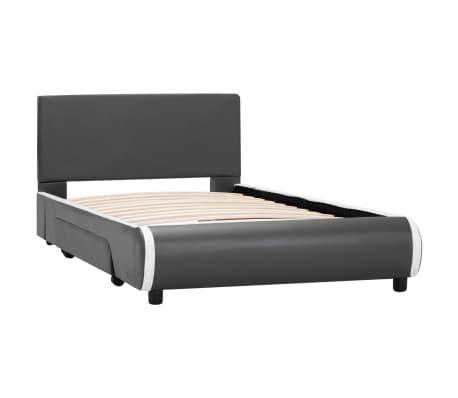 vidaXL Cadre de lit avec tiroirs Anthracite Similicuir 90 x 200 cm