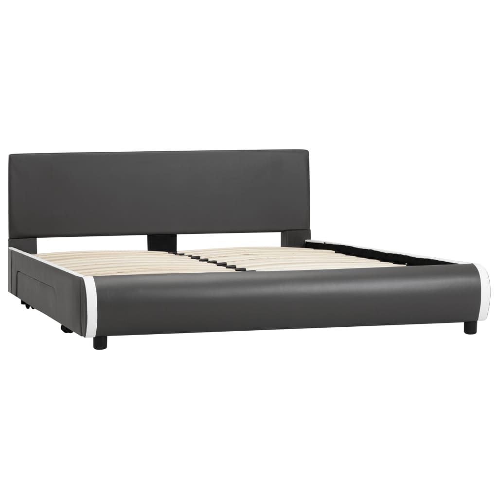 

vidaXL Bedframe met lades kunstleer antraciet 140x200 cm