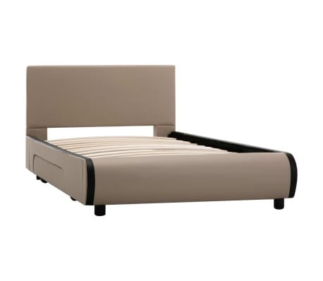 vidaXL Cadre de lit avec tiroirs Cappuccino Similicuir 100 x 200 cm