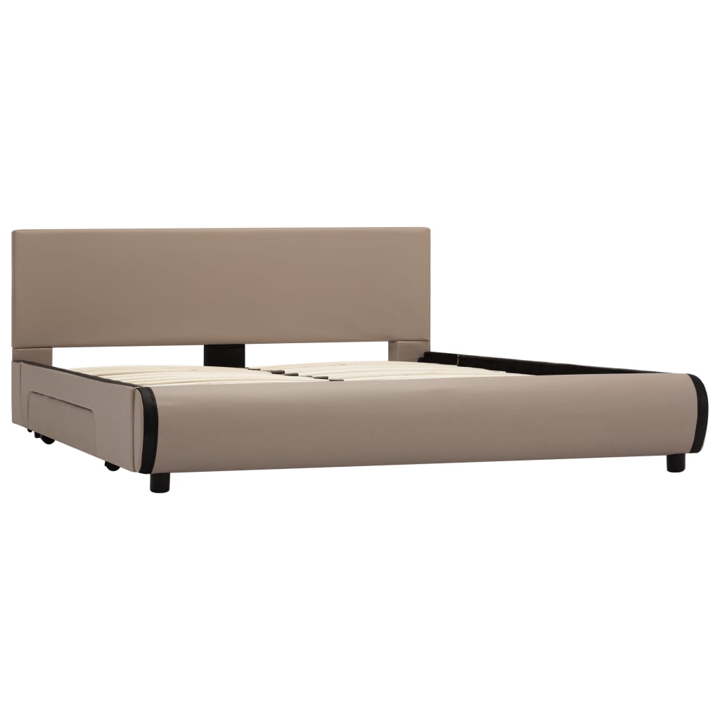 

vidaXL Bedframe met lades kunstleer cappuccino 140x200 cm