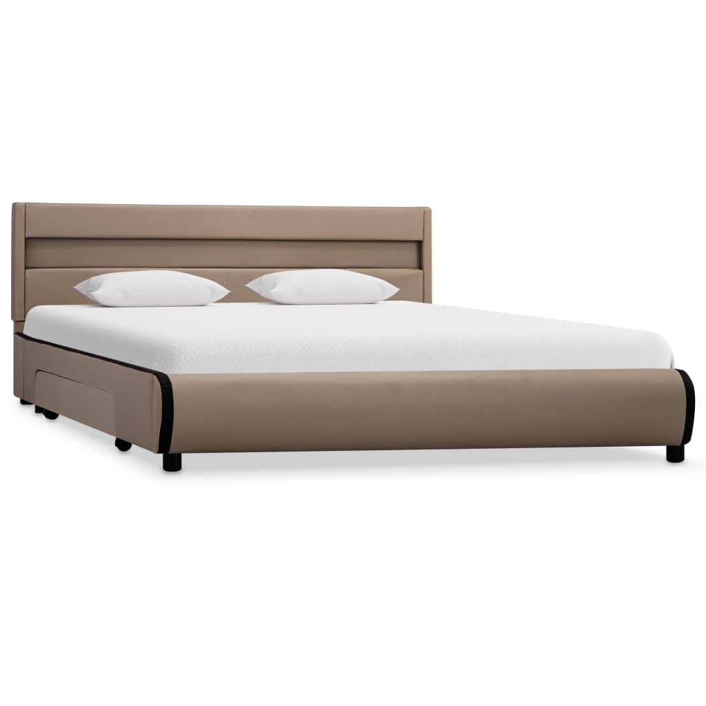 

vidaXL Bedframe met LED kunstleer cappuccino 120x200 cm