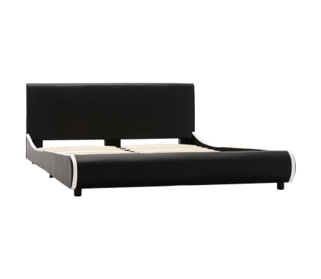 vidaXL Rama łóżka, czarna, sztuczna skóra, 120 x 200 cm