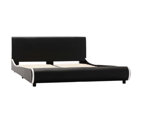 vidaXL Estructura de cama de cuero sintético negro 140x200 cm