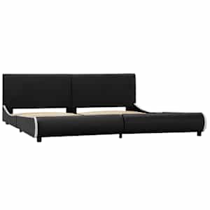 vidaXL Lovos rėmas, juodos spalvos, 180x200cm, dirbtinė oda