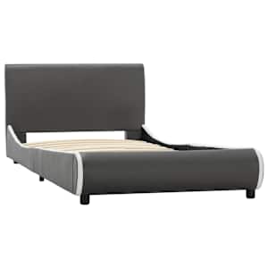 vidaXL Lovos rėmas, antracito spalvos, 90x200cm, dirbtinė oda