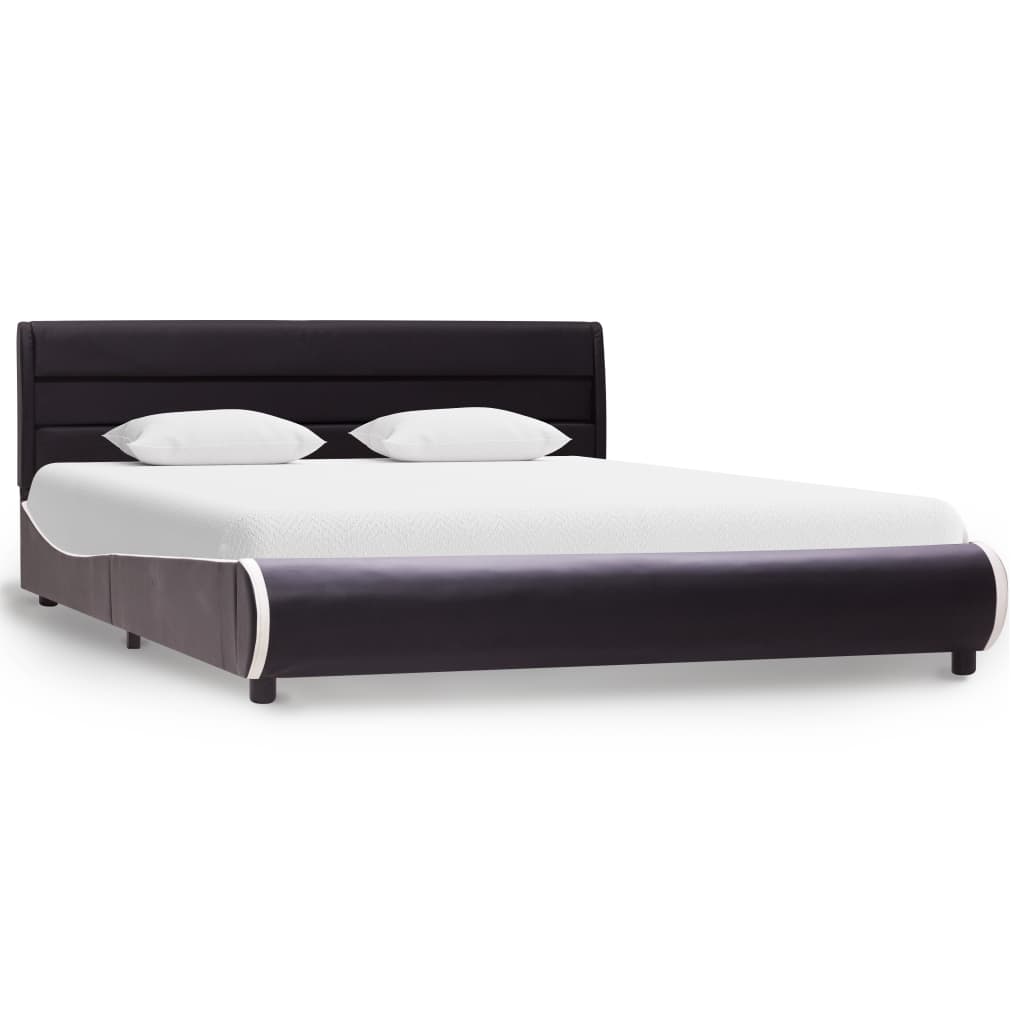 vidaXL Bedframe met LED kunstleer zwart 120x200 cm