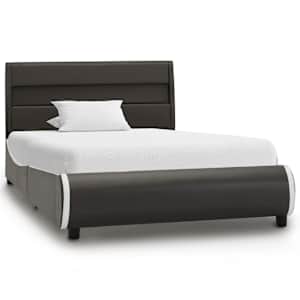 vidaXL Lovos rėmas su LED, antracito spalvos, 90x200cm, dirbtinė oda