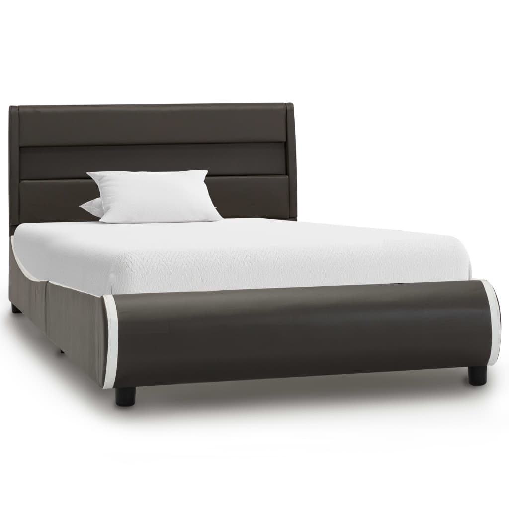 

vidaXL Bedframe met LED kunstleer antracietkleurig 100x200 cm