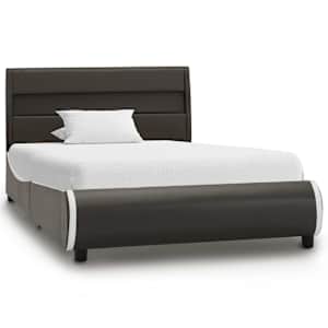 vidaXL Lovos rėmas su LED, antracito spalvos, 100x200cm, dirbtinė oda