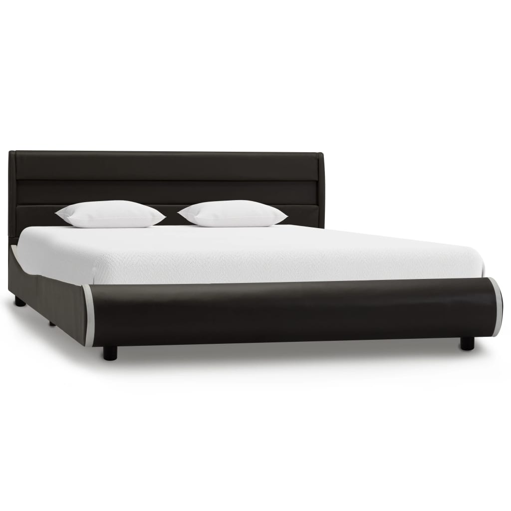 

vidaXL Bedframe met LED kunstleer antraciet 120x200 cm