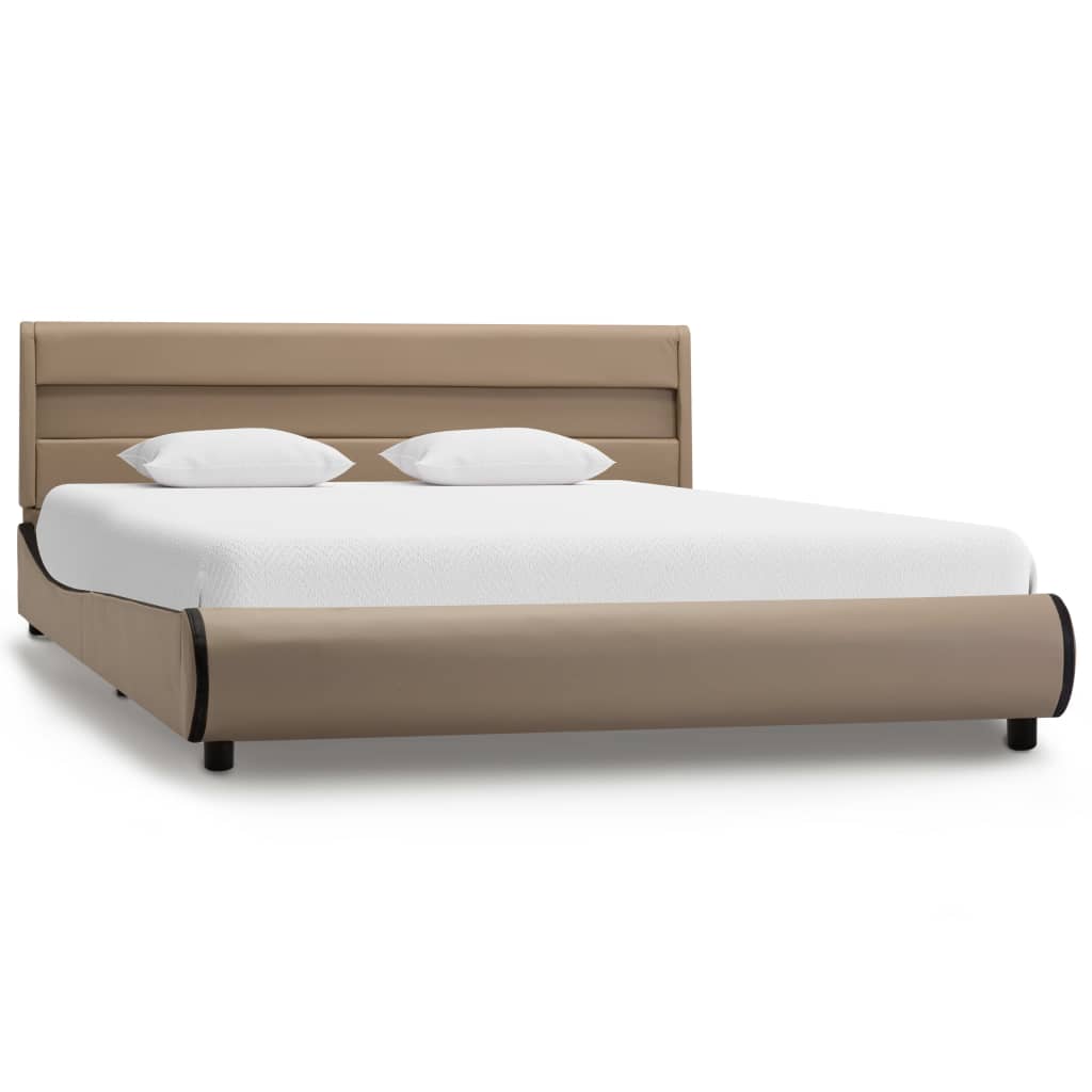 

vidaXL Bedframe met LED kunstleer cappuccino 140x200 cm