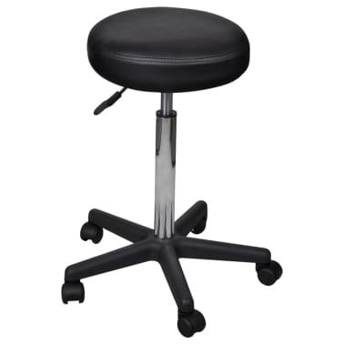 vidaXL Bancos de escritório 2 pcs 35,5x98 cm couro artificial preto[2/5]