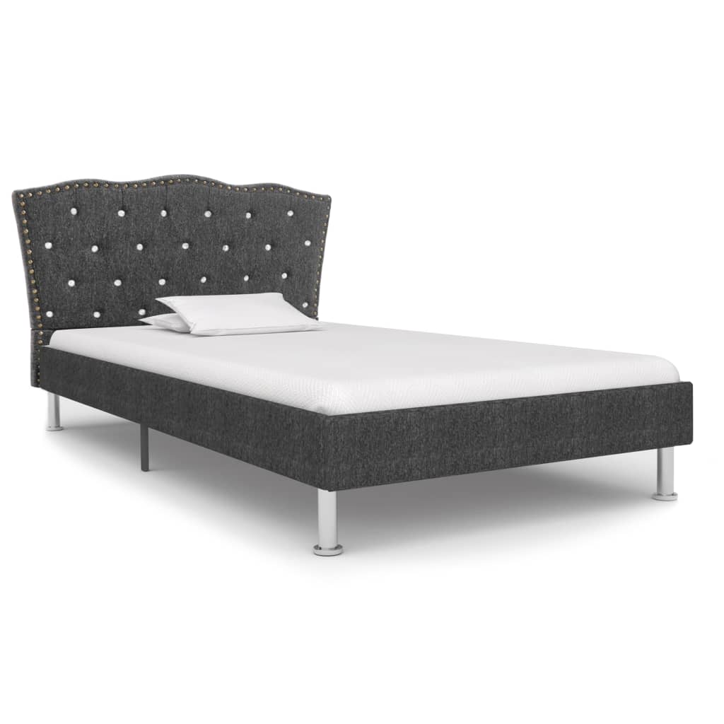

vidaXL Bed met matras stof donkergrijs 90x200 cm
