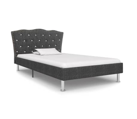 vidaXL Säng med madrass mörkgrå tyg 90x200 cm
