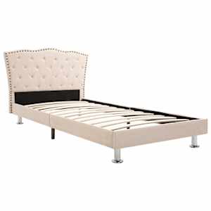 vidaXL Lova su čiužiniu, kremin. sp., 90x200cm, audinys