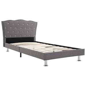 vidaXL Lova su čiužiniu, &scaron;viesiai pilka, 90x200cm, audinys