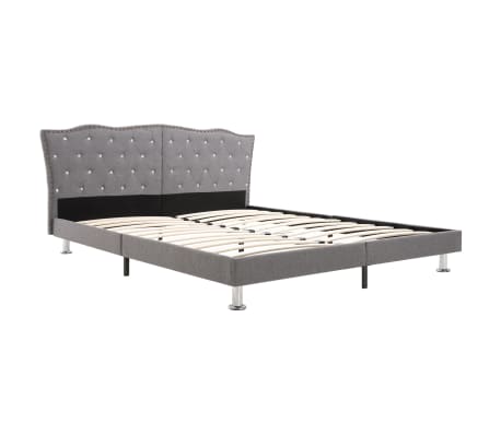 vidaXL Lit avec matelas Gris clair Tissu 160x200 cm