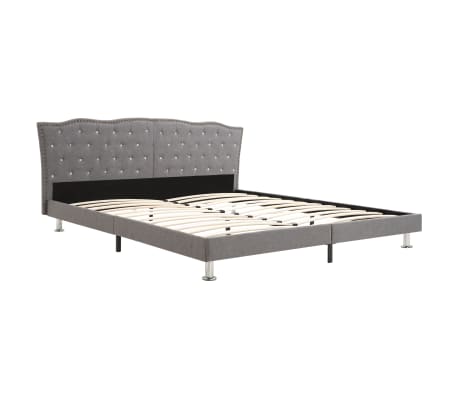vidaXL gulta ar matraci, gaiši pelēks audums, 180x200 cm