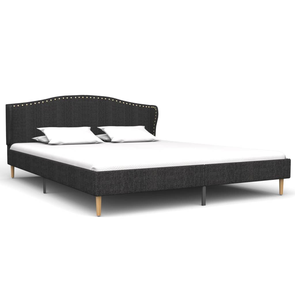 

vidaXL Bed met matras stof donkergrijs 180x200 cm