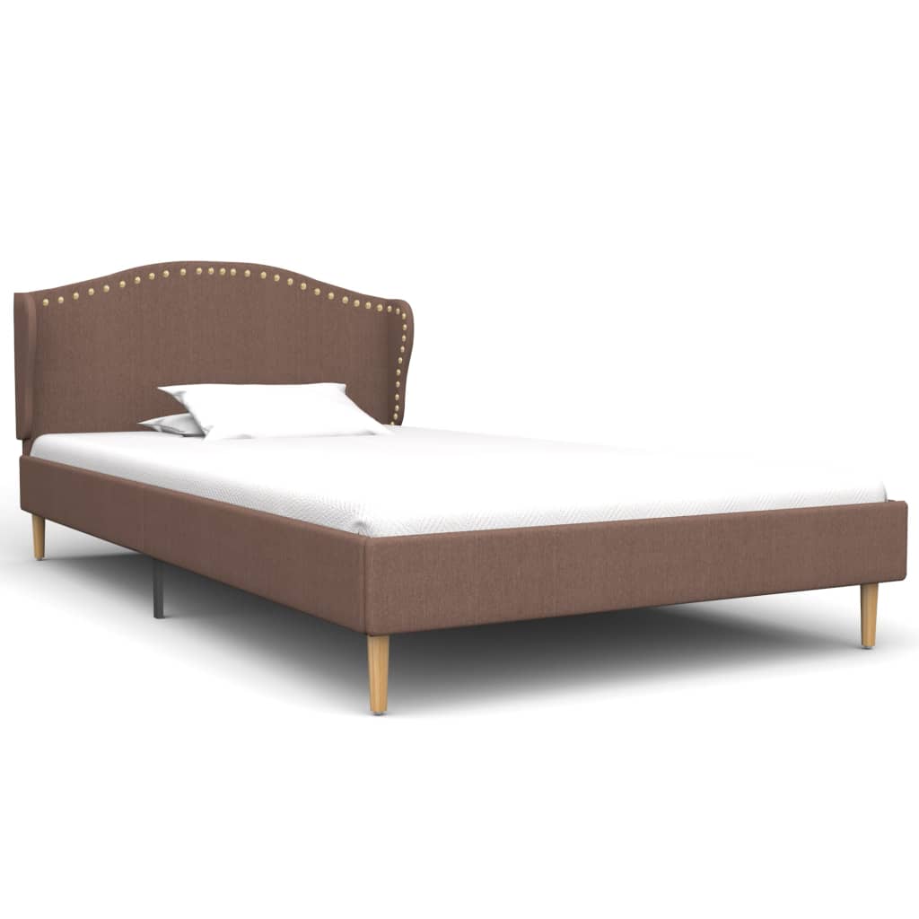 

vidaXL Bed met matras stof bruin 90x200 cm