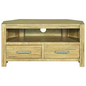 vidaXL Kampinė TV spintelė, 88x42x46cm, neapdorota ąžuolo mediena