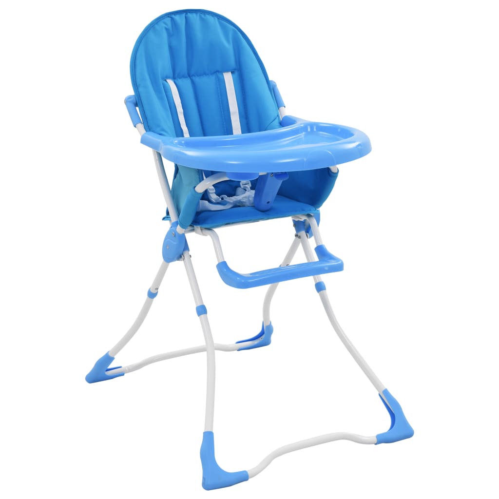 vidaXL Scaun de masă înalt pentru copii, albastru și alb de la vidaxl imagine noua