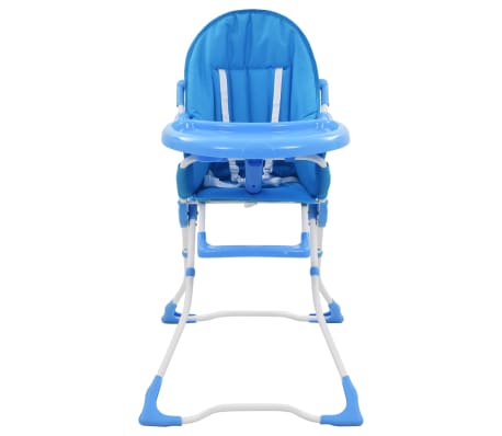 vidaXL Cadeira de refeição para bebé azul e branco