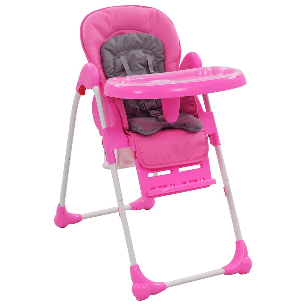 vidaXL Baby-Hochstuhl Rosa und Grau