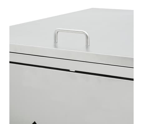 Copribidone Per Spazzatura In Acciaio Inox - Per 4 Bidoni Da 240 Litri - Con Ventilazione E Chiusura Sicura - Foto 3