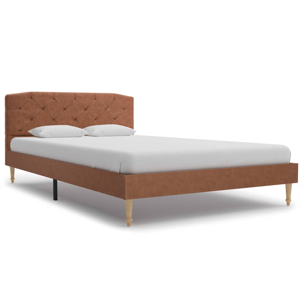 

vidaXL Bed met traagschuim matras stof bruin 120x200 cm