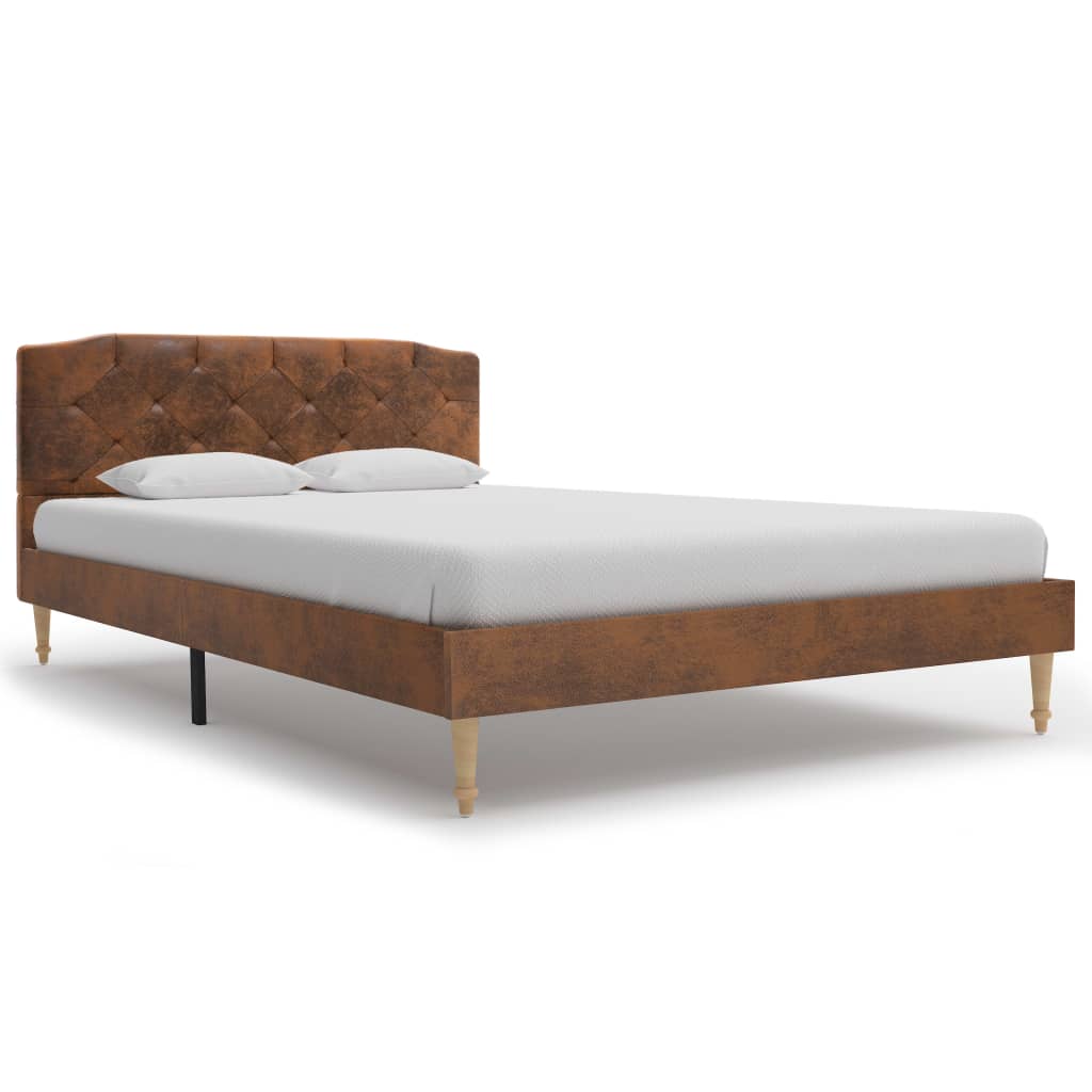 

vidaXL Bed met traagschuim matras kunstsuède 120x200 cm